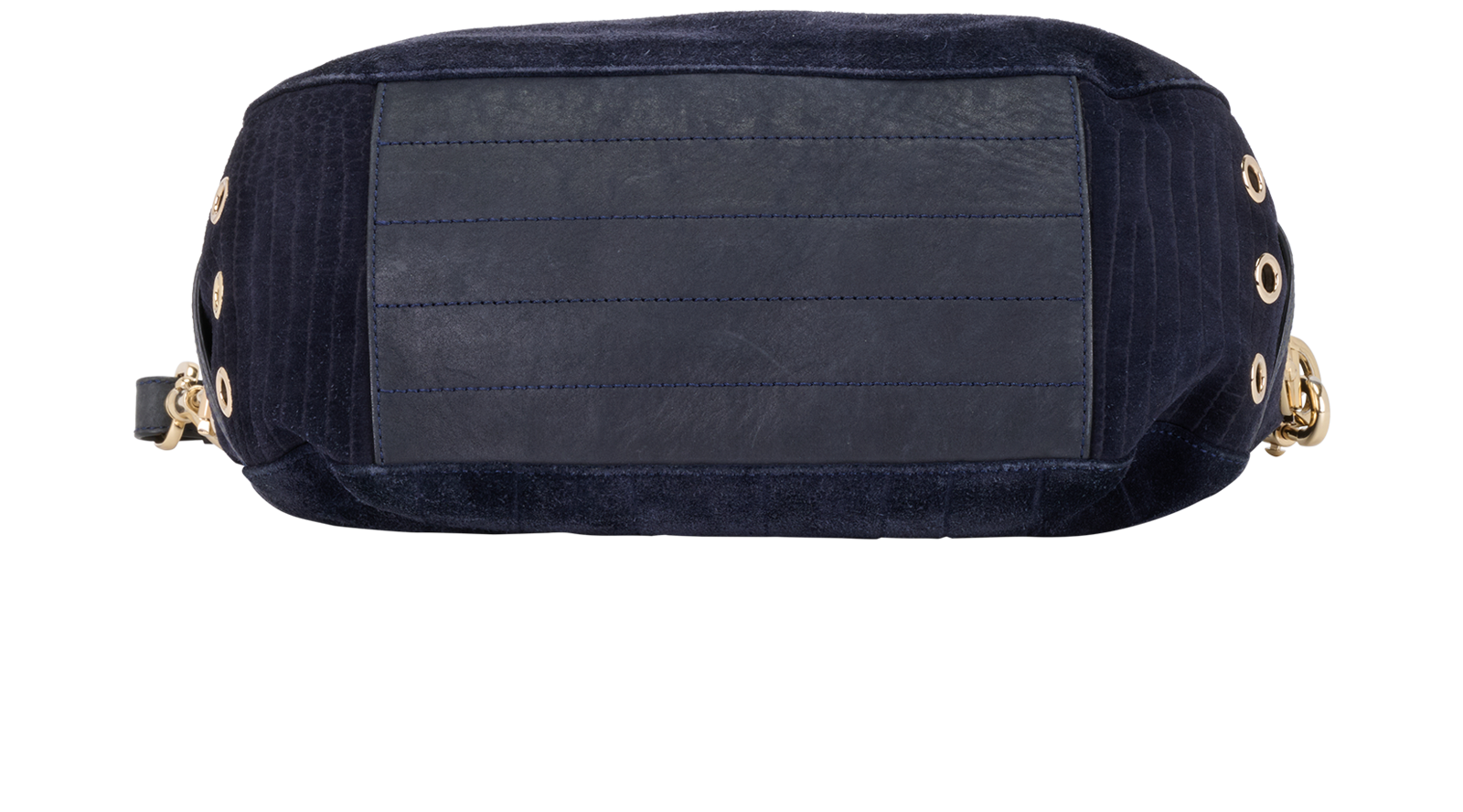 Tillie Satchel, &pound;220, Handbags, Navy, Suede, Top view
